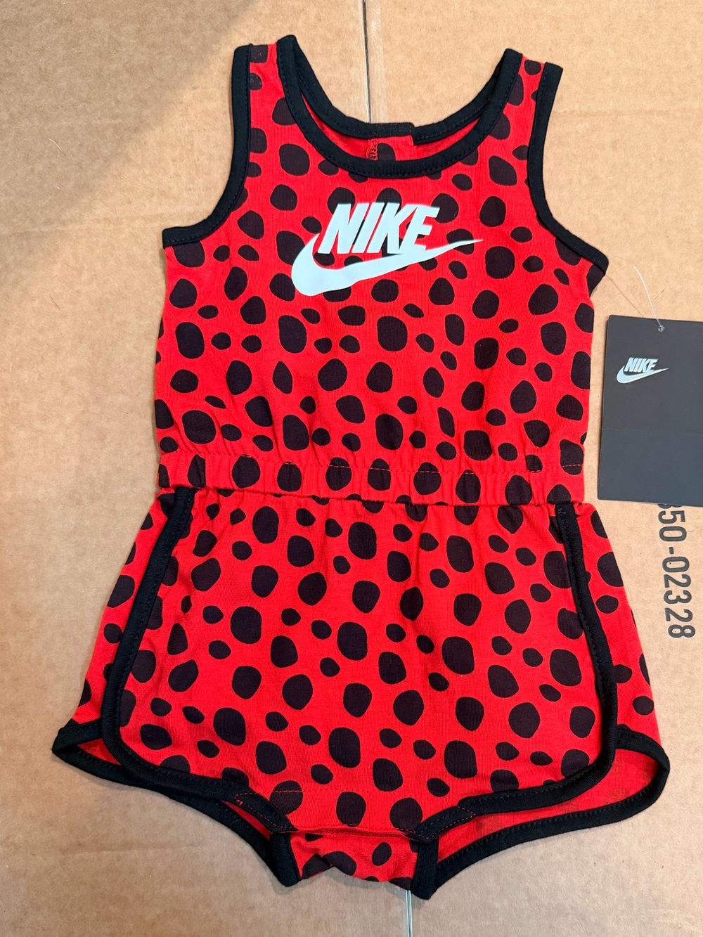 Nike Red and Black Polka Dot Tank Romper